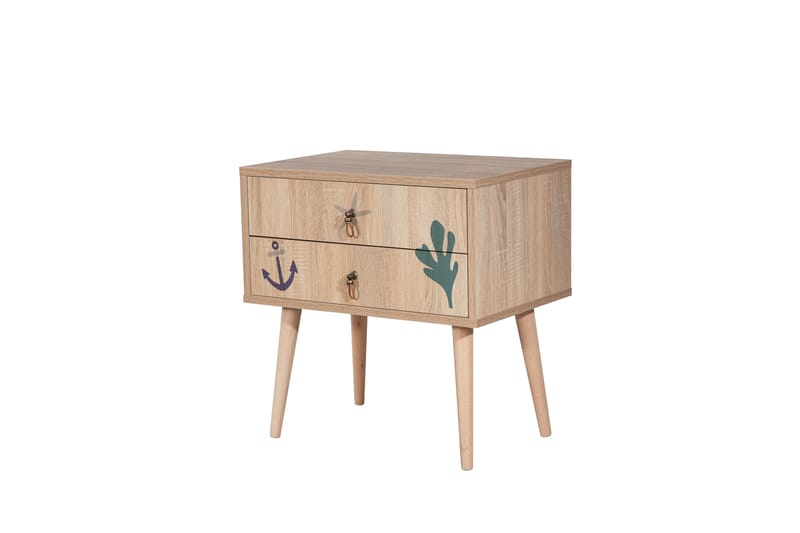 Bertoaria Sängbord 60x40 cm Brun - Hanah Home - Möbler - Bord & matgrupper - Avlastningsbord - Sängbord & nattduksbord