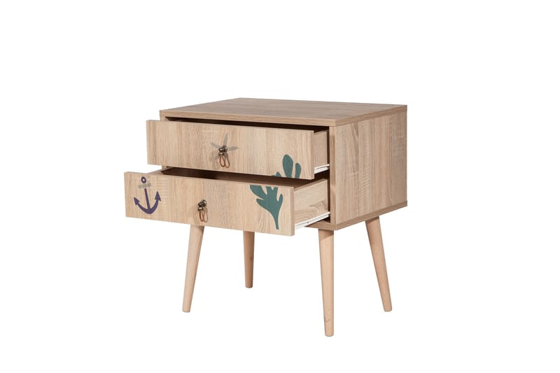 Bertoaria Sängbord 60x40 cm Brun - Hanah Home - Möbler - Bord & matgrupper - Avlastningsbord - Sängbord & nattduksbord
