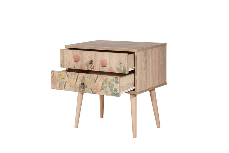 Bertoaria Sängbord 60x40 cm Brun - Hanah Home - Möbler - Bord & matgrupper - Avlastningsbord - Sängbord & nattduksbord