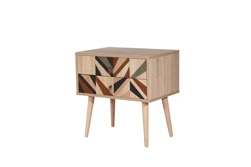 Bertoaria Sängbord 60x40 cm Brun - Hanah Home - Möbler - Bord & matgrupper - Avlastningsbord - Sängbord & nattduksbord