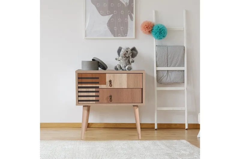 Bertoaria Sängbord 60x40 cm Brun - Hanah Home - Möbler - Bord & matgrupper - Avlastningsbord - Sängbord & nattduksbord