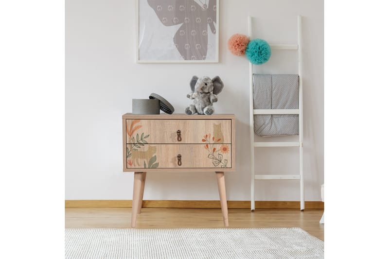 Bertoaria Sängbord 60x40 cm Brun - Hanah Home - Möbler - Bord & matgrupper - Avlastningsbord - Sängbord & nattduksbord