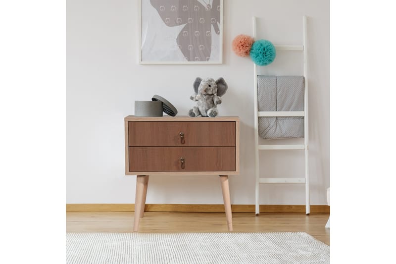 Bertoaria Sängbord 60x40 cm Brun - Hanah Home - Möbler - Bord & matgrupper - Avlastningsbord - Sängbord & nattduksbord