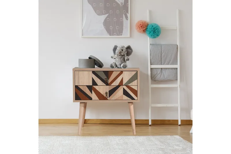 Bertoaria Sängbord 60x40 cm Brun - Hanah Home - Möbler - Bord & matgrupper - Avlastningsbord - Sängbord & nattduksbord