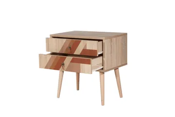 Bertoaria Sängbord 60x40 cm Brun - Hanah Home - Möbler - Bord & matgrupper - Avlastningsbord - Sängbord & nattduksbord