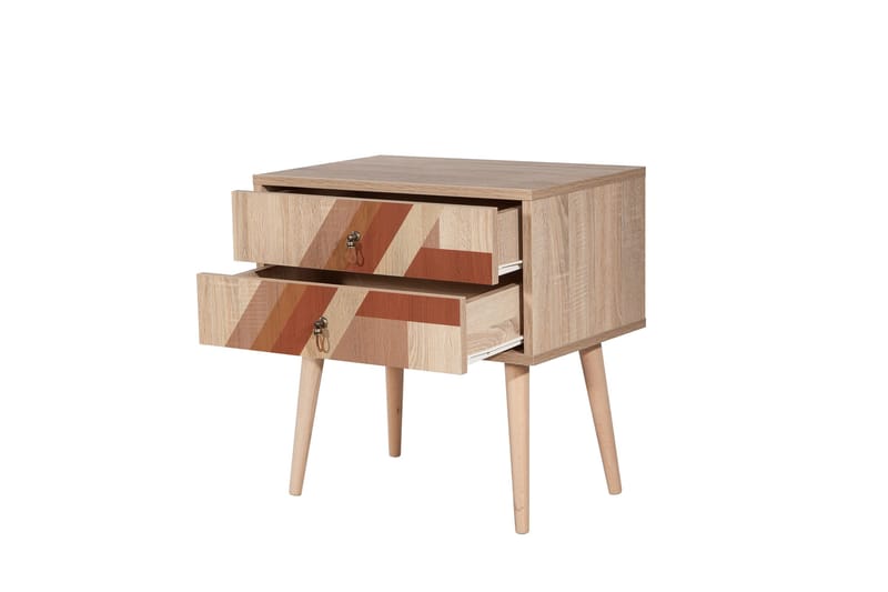 Bertoaria Sängbord 60x40 cm Brun - Hanah Home - Möbler - Bord & matgrupper - Avlastningsbord - Sängbord & nattduksbord