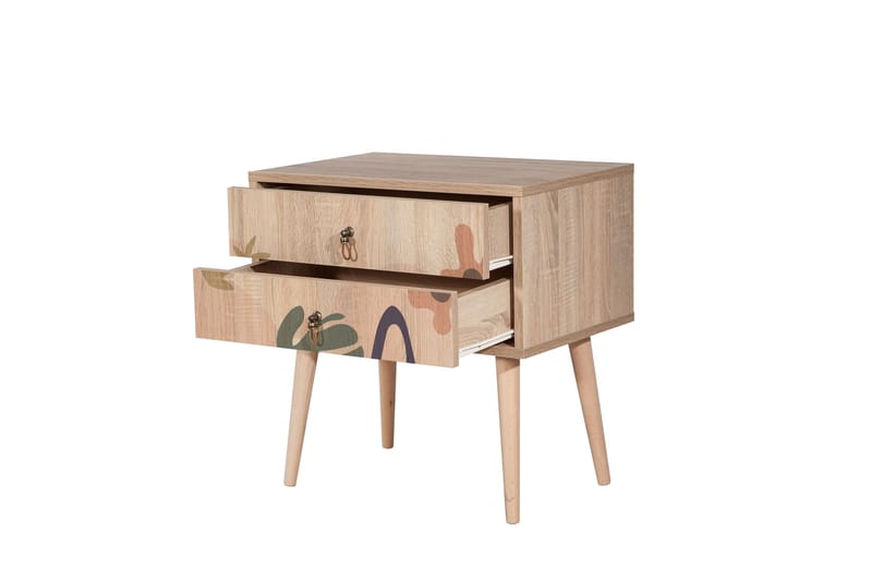 Bertoaria Sängbord 60x40 cm Brun - Hanah Home - Möbler - Bord & matgrupper - Avlastningsbord - Sängbord & nattduksbord