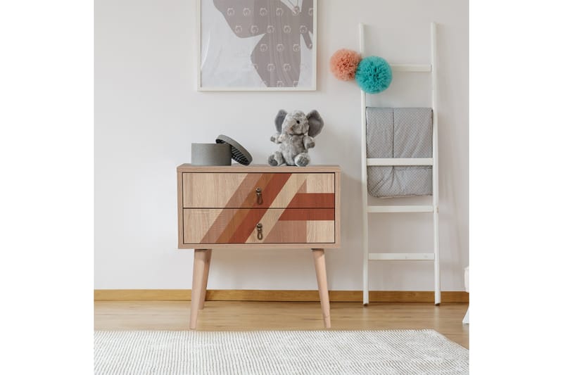 Bertoaria Sängbord 60x40 cm Brun - Hanah Home - Möbler - Bord & matgrupper - Avlastningsbord - Sängbord & nattduksbord