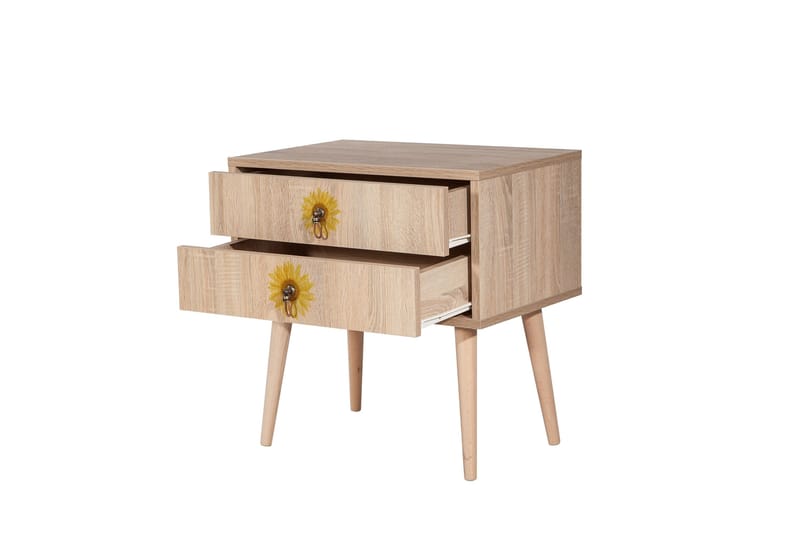 Bertoaria Sängbord 60x40 cm Brun - Hanah Home - Möbler - Bord & matgrupper - Avlastningsbord - Sängbord & nattduksbord