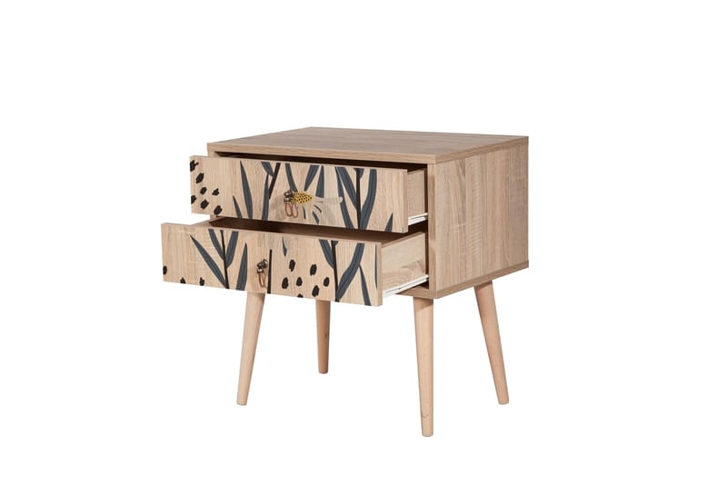 Bertoaria Sängbord 60x40 cm Brun - Hanah Home - Möbler - Bord & matgrupper - Avlastningsbord - Sängbord & nattduksbord