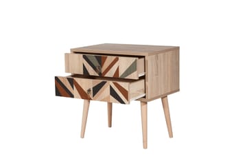 Bertoaria Sängbord 60x40 cm Brun - Hanah Home - Möbler - Bord & matgrupper - Avlastningsbord - Sängbord & nattduksbord