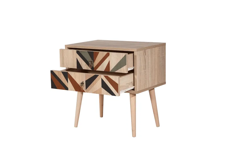 Bertoaria Sängbord 60x40 cm Brun - Hanah Home - Möbler - Bord & matgrupper - Avlastningsbord - Sängbord & nattduksbord