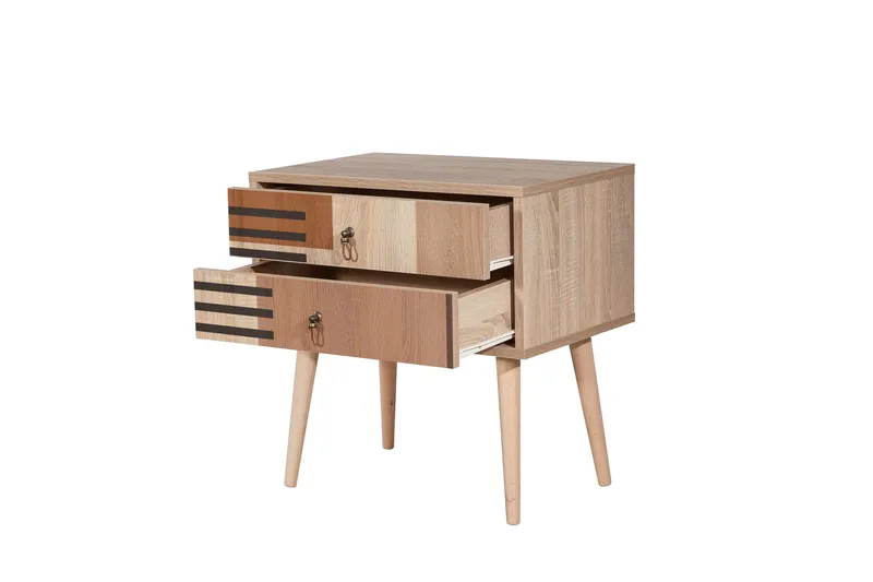 Bertoaria Sängbord 60x40 cm Brun - Hanah Home - Möbler - Bord & matgrupper - Avlastningsbord - Sängbord & nattduksbord