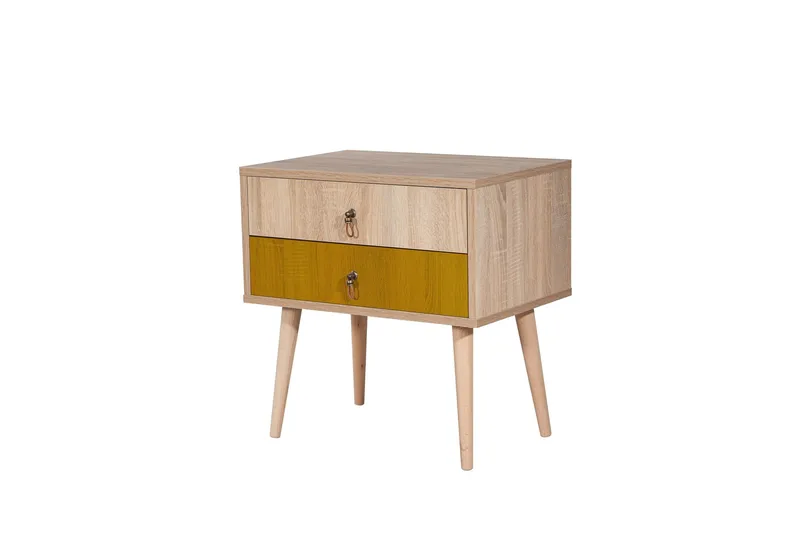 Bertoaria Sängbord 60x40 cm Brun - Hanah Home - Möbler - Bord & matgrupper - Avlastningsbord - Sängbord & nattduksbord