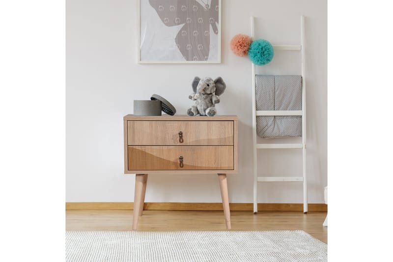 Bertoaria Sängbord 60x40 cm Brun - Hanah Home - Möbler - Bord & matgrupper - Avlastningsbord - Sängbord & nattduksbord