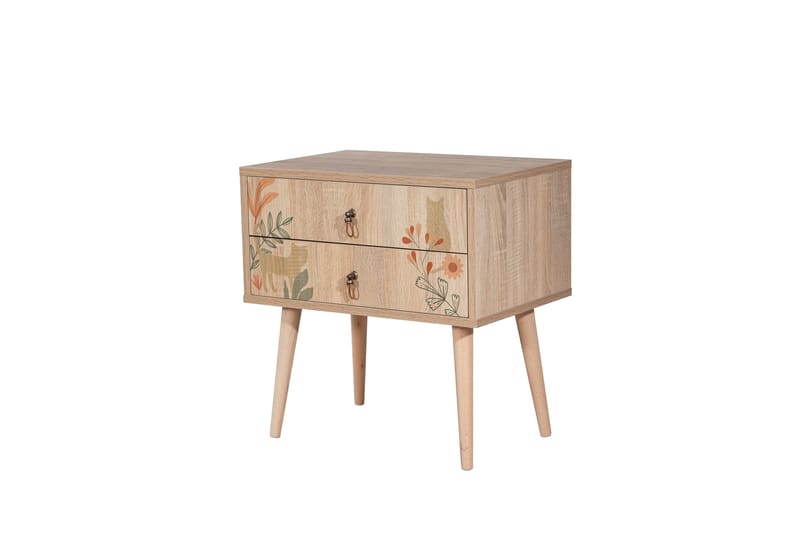 Bertoaria Sängbord 60x40 cm Brun - Hanah Home - Möbler - Bord & matgrupper - Avlastningsbord - Sängbord & nattduksbord