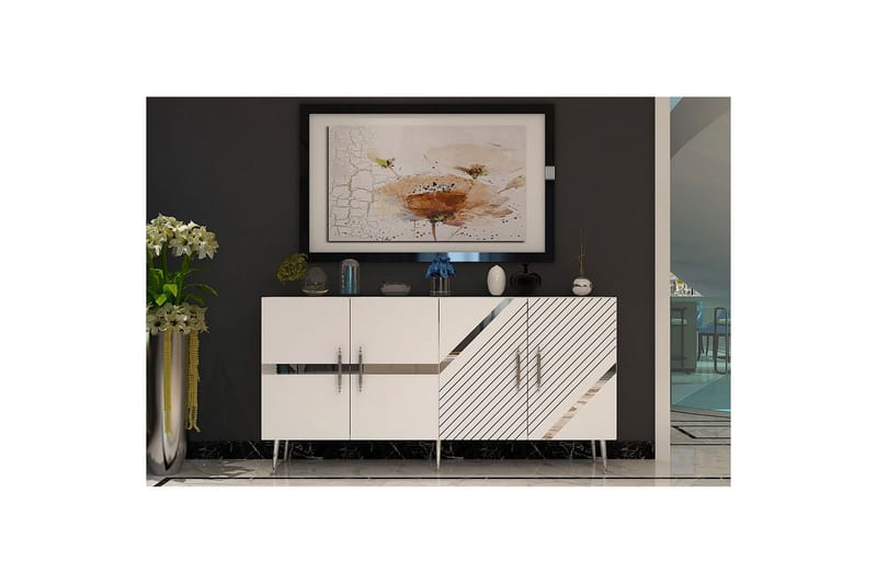 Bielany Konsollbord 150 cm - Vit/Silver - Möbler - Bord & matgrupper - Avlastningsbord - Hallbord