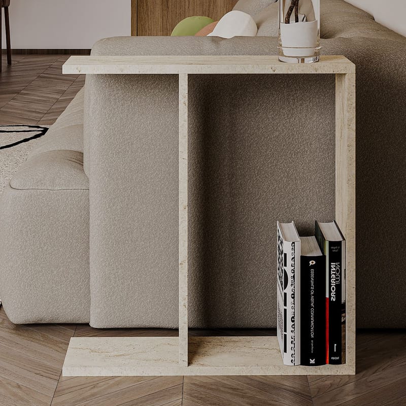 Bingdi Sidobord 60x60x60 cm - Travertin - Möbler - Bord & matgrupper - Avlastningsbord - Lampbord