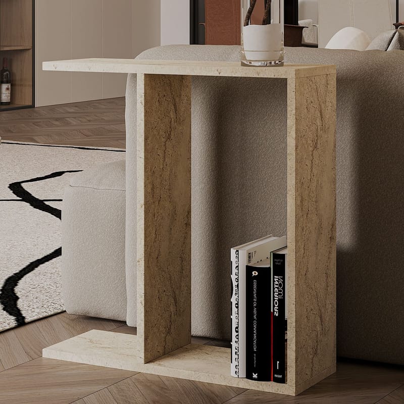 Bingdi Sidobord 60x60x60 cm - Travertin - Möbler - Bord & matgrupper - Avlastningsbord - Lampbord