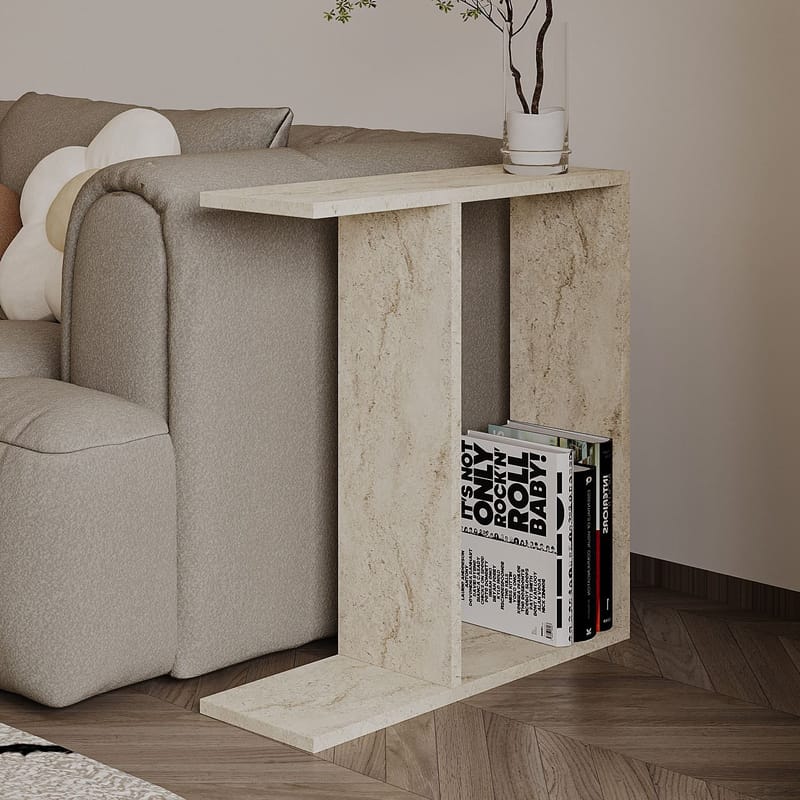 Bingdi Sidobord 60x60x60 cm - Travertin - Möbler - Bord & matgrupper - Avlastningsbord - Lampbord