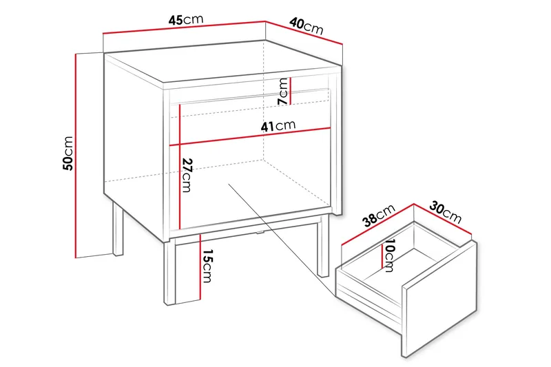 Bjurholm Sängbord 45 cm - Svart - Möbler - Bord & matgrupper - Avlastningsbord - Sängbord & nattduksbord