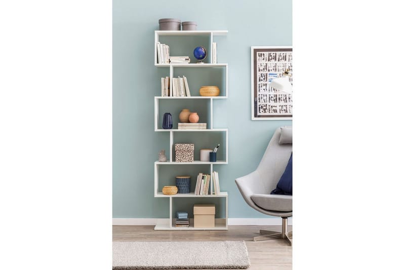 Bokhylla Wohnling Elegant med 6 förskjutna förvaringshyllor - Förvaring - Hylla - Bokhylla