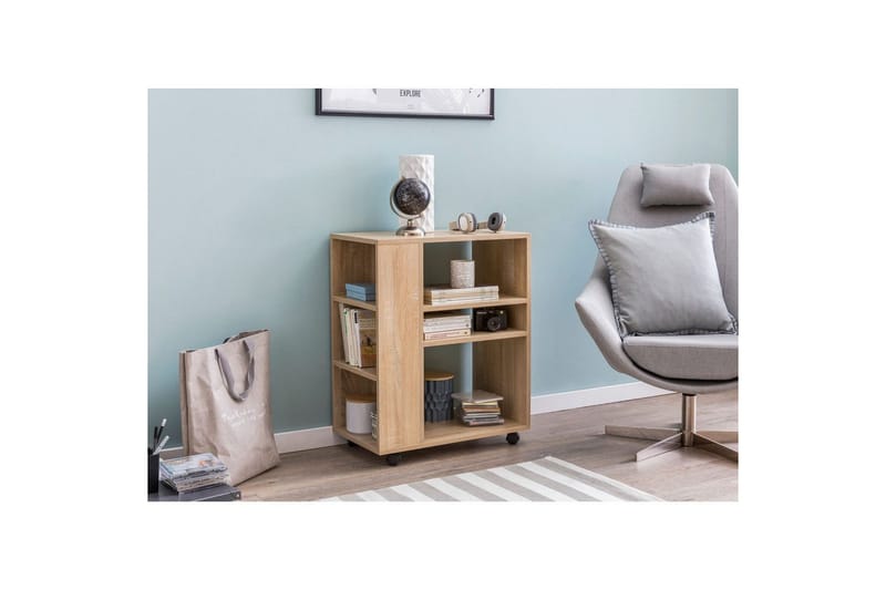 Bokhylla Wohnling mobil, modern och enkel med olika förvaringsfack Sonoma - Sonoma - Förvaring - Förvaringsmöbler - Byrå - Hurtsar