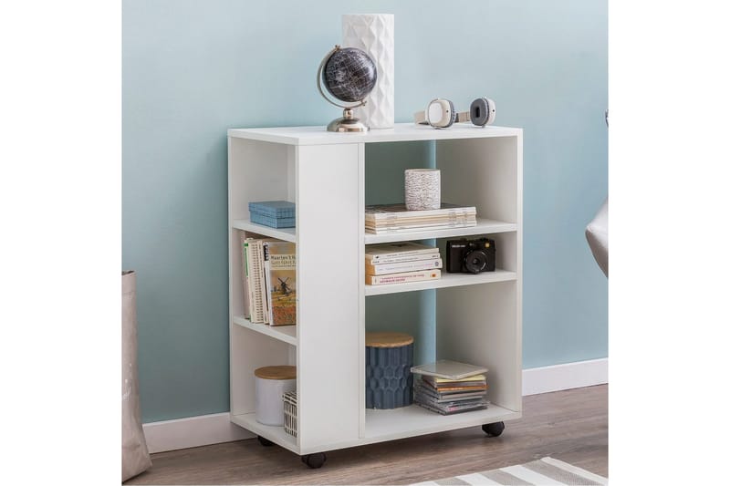 Bokhylla Wohnling mobil, modern och enkel med olika förvaringsfack Vit - Vit - Förvaring - Förvaringsmöbler - Byrå - Hurtsar