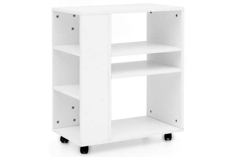 Bokhylla Wohnling mobil, modern och enkel med olika förvaringsfack Vit, Vit