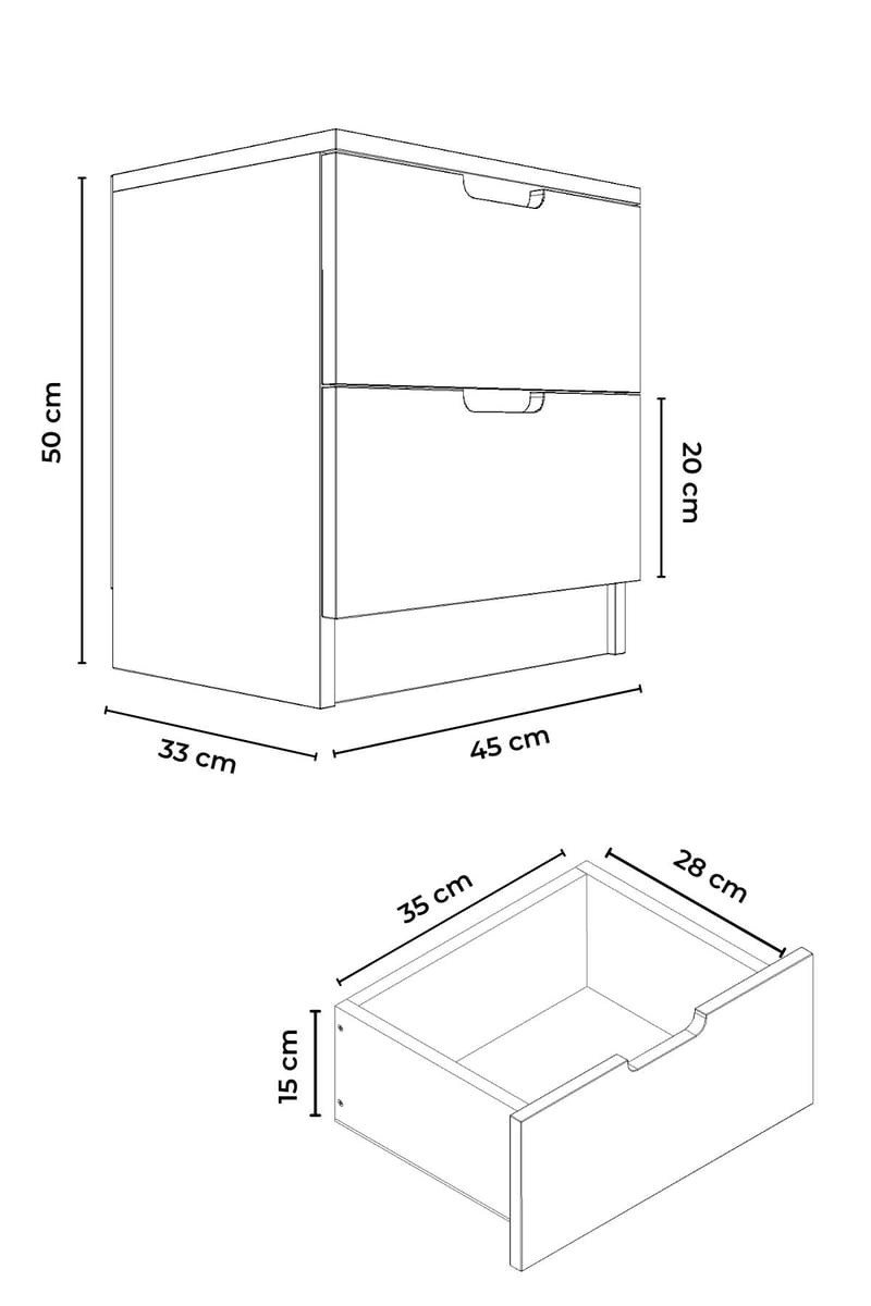 Boran Sängbord 45 cm - Möbler - Bord & matgrupper - Avlastningsbord - Sängbord & nattduksbord