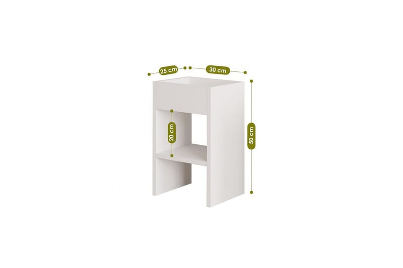 Brendale Sidobord 30 cm - Vit - Möbler - Bord & matgrupper - Avlastningsbord - Lampbord