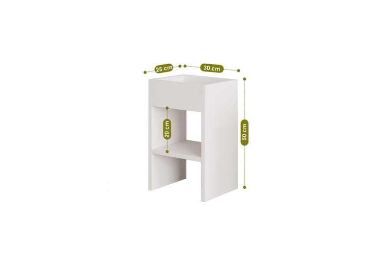 Brendale Sidobord 30 cm - Vit - Möbler - Bord & matgrupper - Avlastningsbord - Lampbord