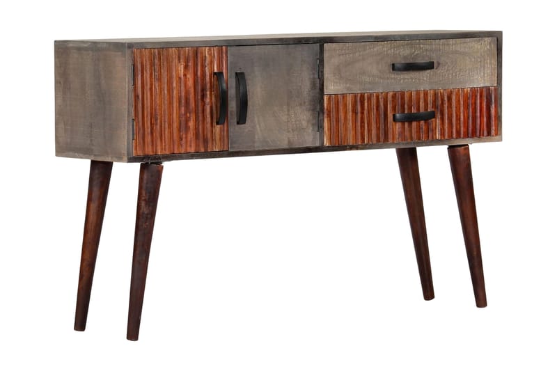 Avlastningsbord grå 120x35x75 cm massivt grovt mangoträ - Grå - Lampbord - Brickbord & småbord