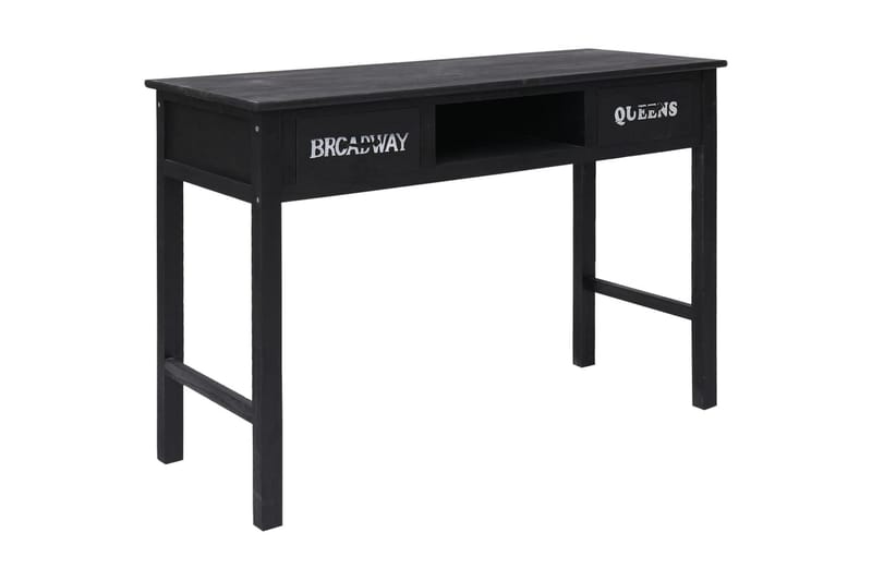 Avlastningsbord svart 110x45x76 cm trä - Svart - Lampbord - Brickbord & småbord