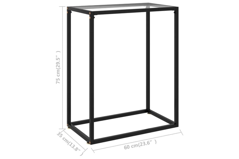 Avlastningsbord transparent 60x35x75 cm härdat glas - Transparent - Lampbord - Brickbord & småbord