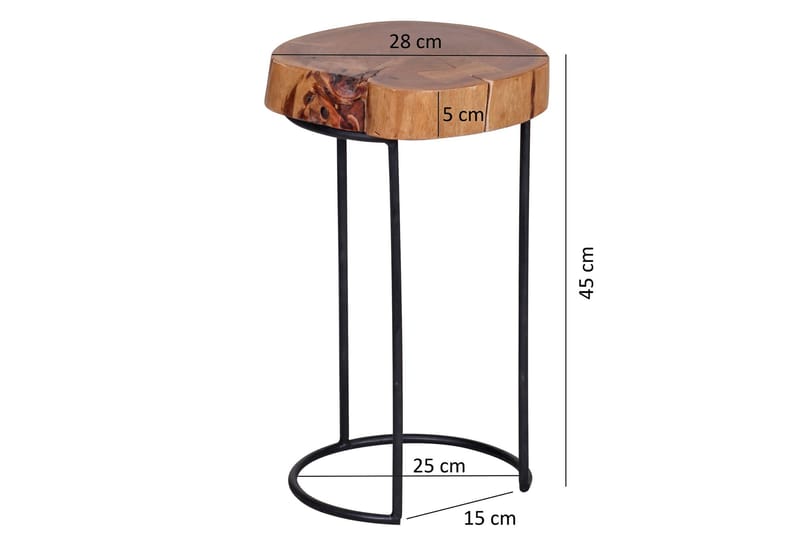 Barcena Sidobord 28 cm - Trä/natur - Möbler - Bord & matgrupper - Avlastningsbord - Brickbord & småbord