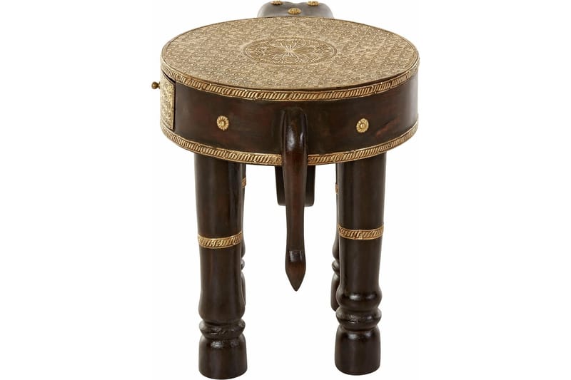 Bence Sidobord 40 cm Runt - Brun/Guld - Möbler - Bord & matgrupper - Avlastningsbord - Brickbord & småbord