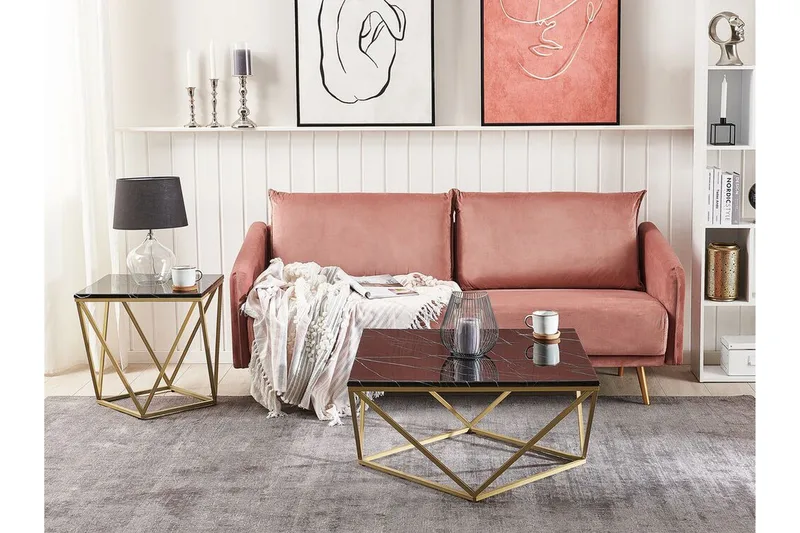 Charmlee Sidobord 50 cm - Svart/Guld - Möbler - Bord & matgrupper - Avlastningsbord - Brickbord & småbord