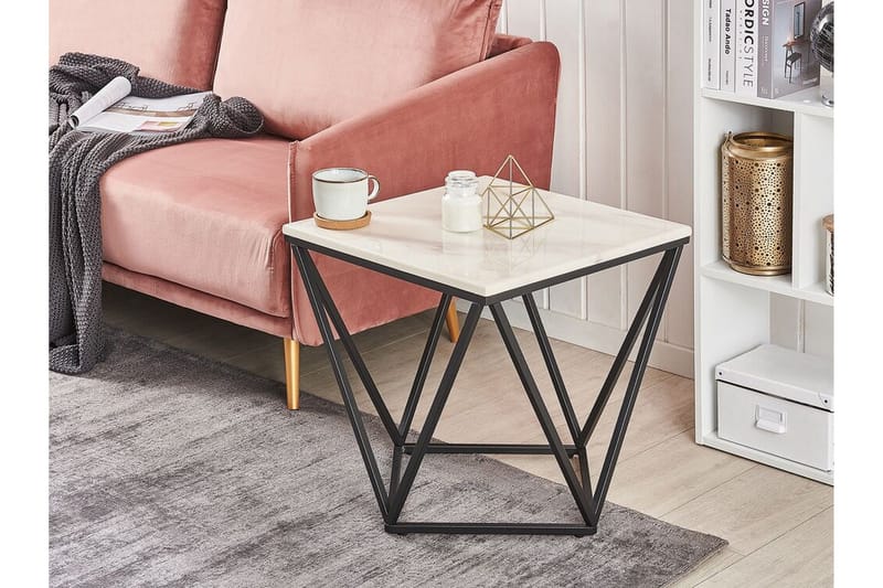 Charmlee Sidobord 50 cm - Vit/Svart - Möbler - Bord & matgrupper - Avlastningsbord - Brickbord & småbord