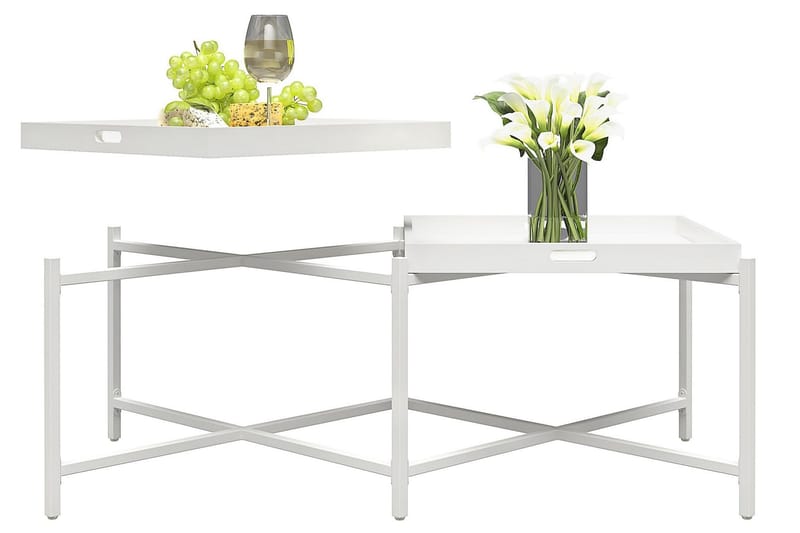 Coco Brickbord 121 cm Vit - CosmoLiving - Möbler - Bord & matgrupper - Avlastningsbord - Brickbord & småbord