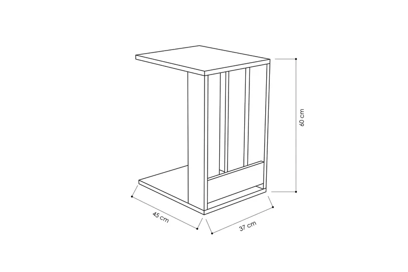 Decorta Sidobord - Mörkgrå - Möbler - Bord & matgrupper - Avlastningsbord - Brickbord & småbord