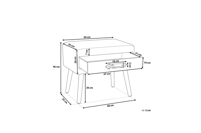 Eurostar Sidobord 50 cm - Beige - Möbler - Bord & matgrupper - Avlastningsbord - Brickbord & småbord