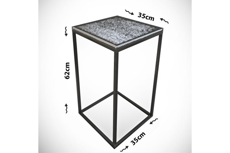Falan Sidobord 35 cm - Vit/Svart - Lampbord - Brickbord & småbord