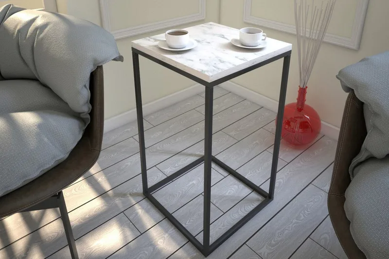 Falan Sidobord 35 cm - Vit/Svart - Möbler - Bord & matgrupper - Avlastningsbord - Brickbord & småbord