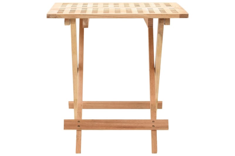 Hopfällbart sidobord i massiv valnötsträ 50x50x49 cm - Beige - Lampbord - Brickbord & småbord