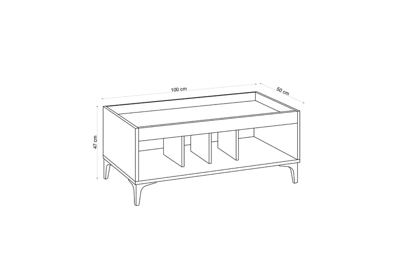 Kamulu Brickbord 100 cm - Natur/Svart - Brickbord & småbord