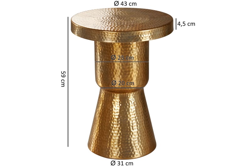Leshun Sidobord 43 cm - Guld - Lampbord - Brickbord & småbord