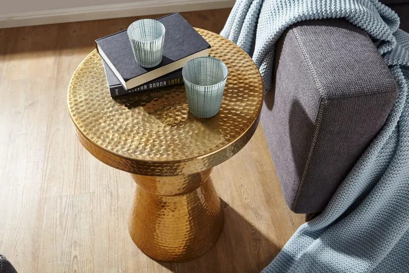 Leshun Sidobord 43 cm - Guld - Möbler - Bord & matgrupper - Avlastningsbord - Brickbord & sm åbord