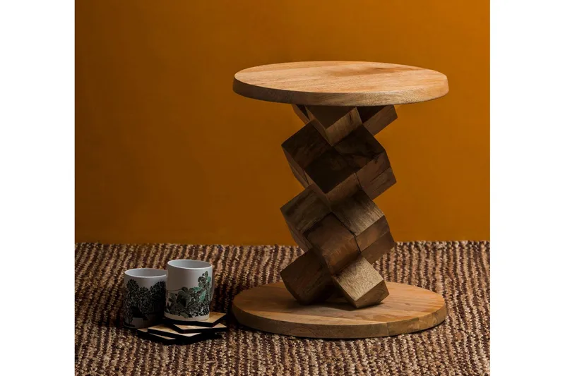 Lithia Sidobord 40 cm Runt - Brun - Möbler - Bord & matgrupper - Avlastningsbord - Brickbord & småbord