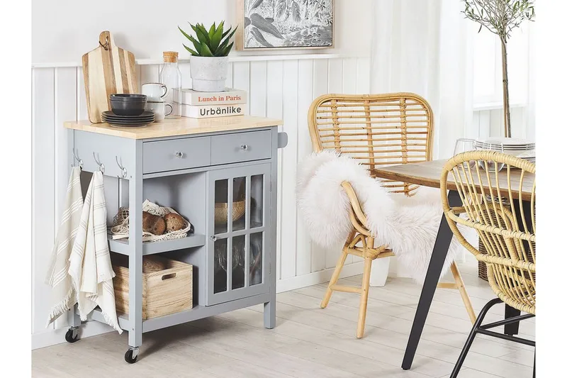 Manesseno Serveringsvagn 80 cm - Grå - Möbler - Bord & matgrupper - Avlastningsbord - Brickbord & småbord